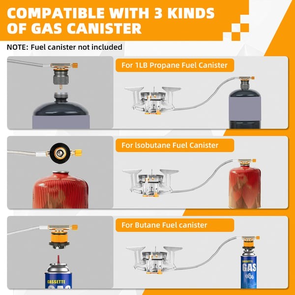 🔥LAST DAY 49% OFF🌟9900W/7200W Windproof Camping Stove, Camping Gas Stove with Piezo Ignition