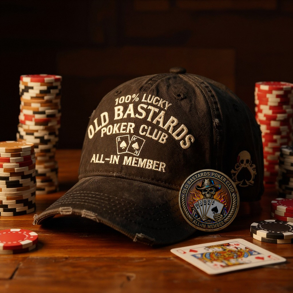 ⚡ Black Friday 24H Flash Sale-🧢 OLD BASTARDS POKER CLUB HAT-For the ones who never fold.