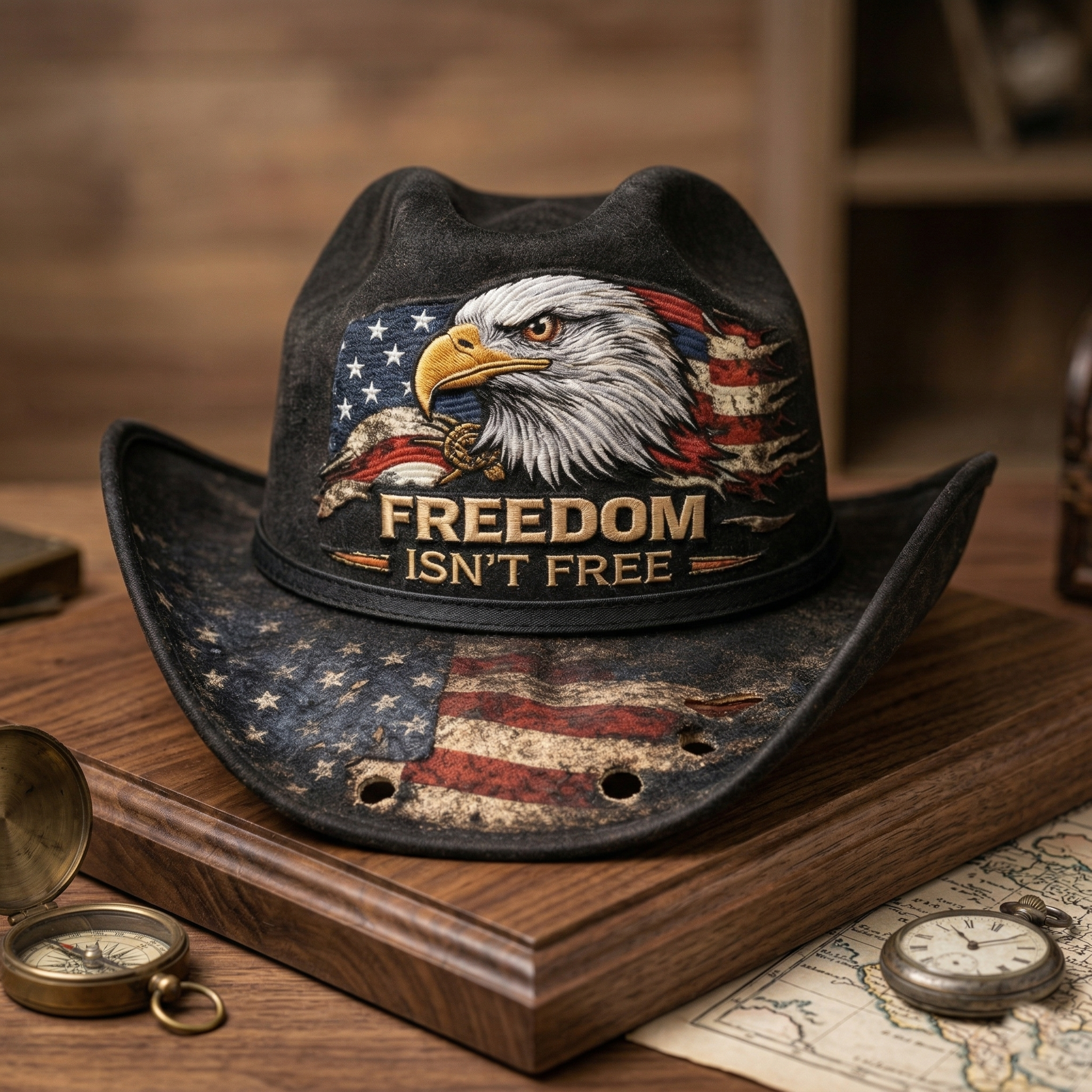 ⚡️Last Day 60% OFF - Freedom Isn’t Free™ Patriotic Cowboy Hat
