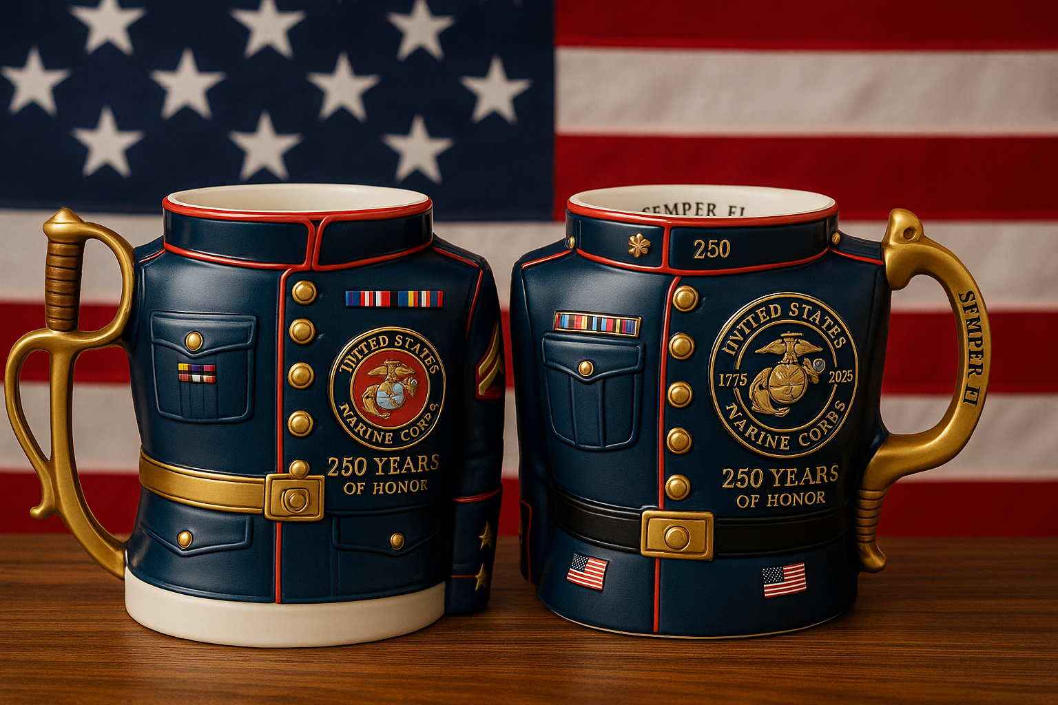🔥Limited Edition USMC 250th Anniversary 3D Mug – Honor 250 Years of Courage (BUY 2 FREE SHIPPING)