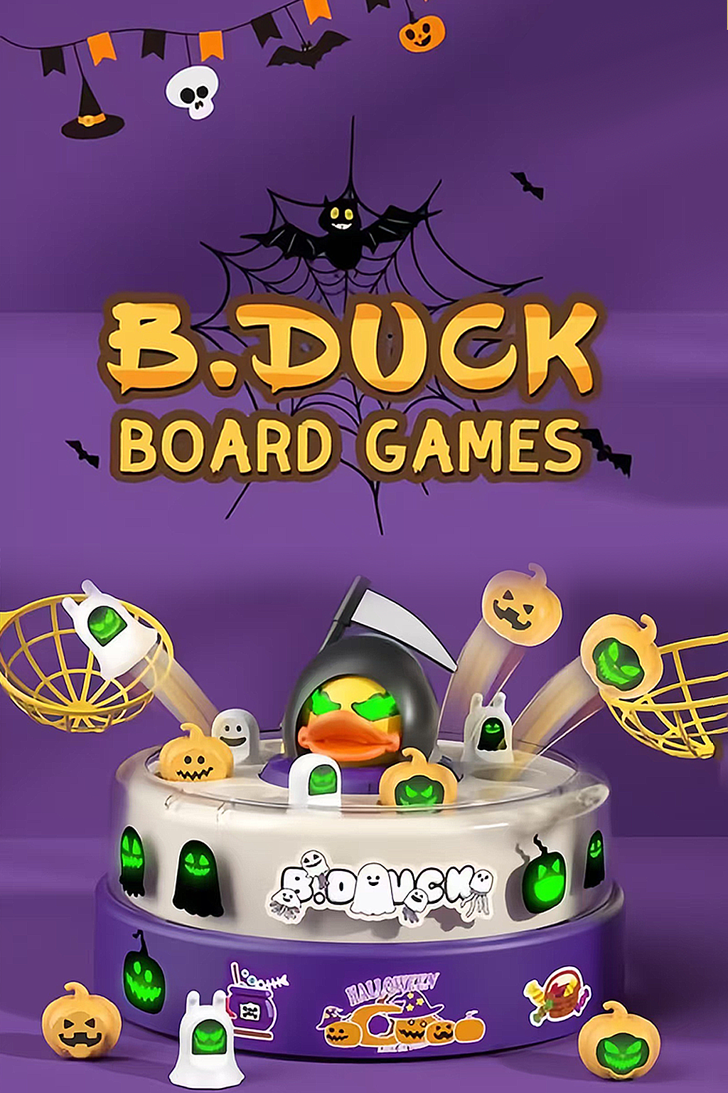 🔥Halloween Pre-Sale – Last Chance! B.Duck Bounce & Catch Board Game, Perfect Birthday & Party Gift 🎃