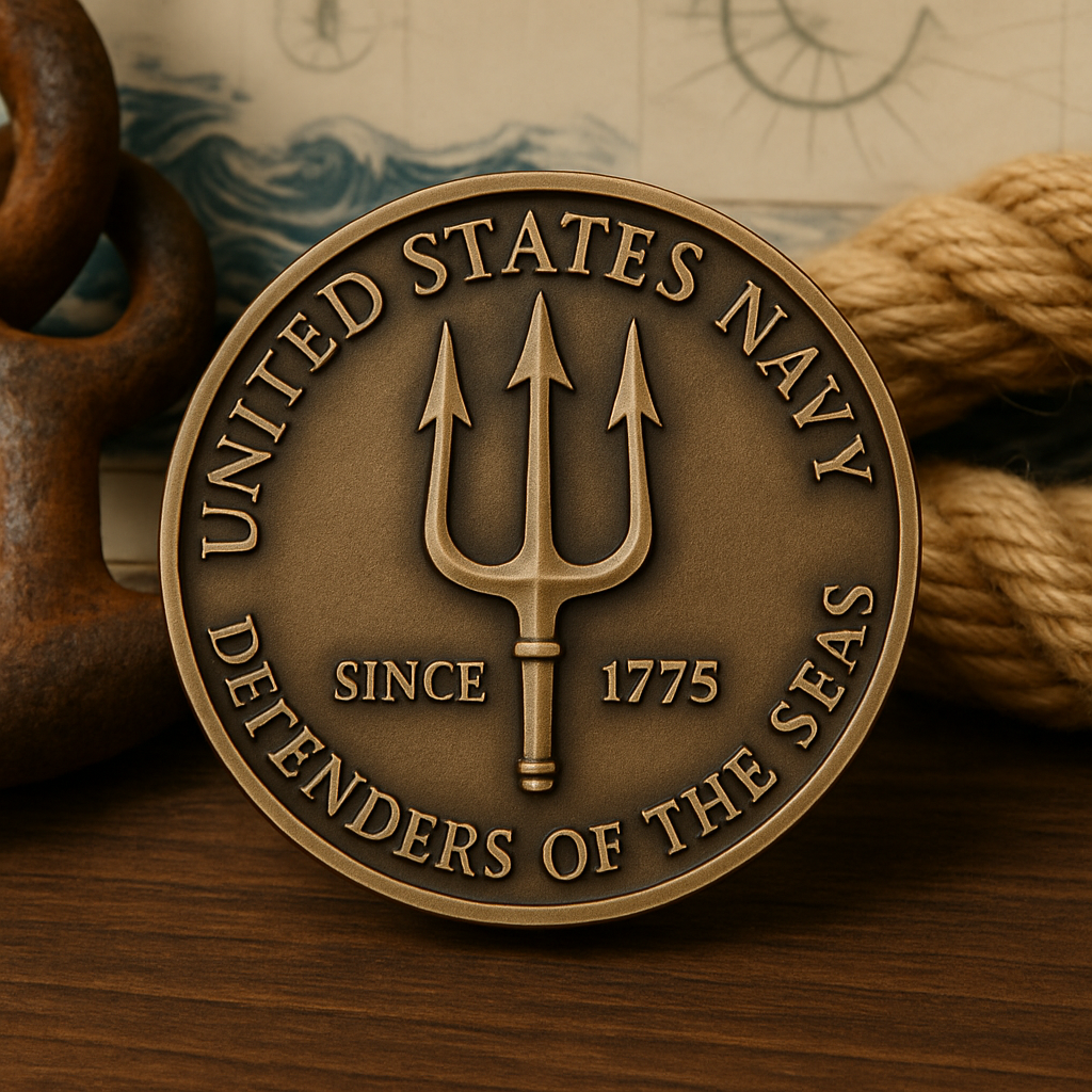  🔥LAST DAY 49% OFF-U.S. Navy 250th Anniversary Poseidon Trident Commemorative Coin