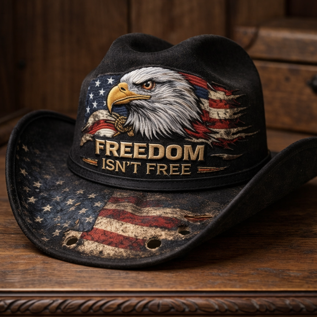 ⚡️Last Day 60% OFF -250 Years Later — Freedom Isn’t Free™ Patriotic Cowboy Hat