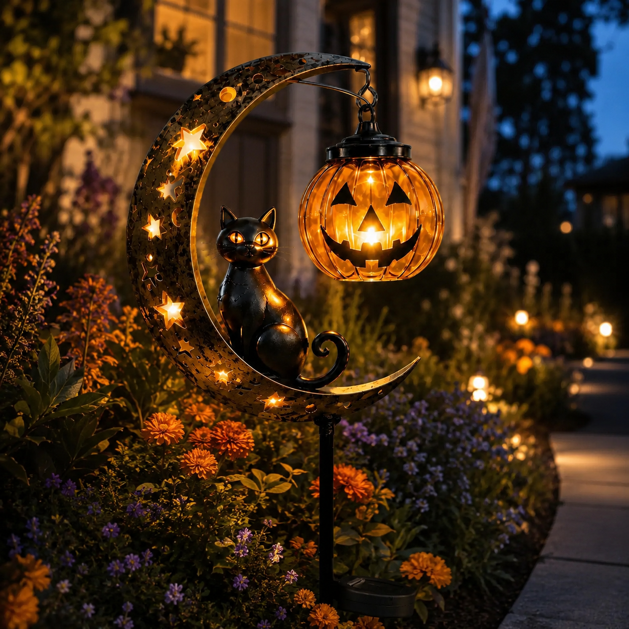 🎃Halloween Early Bird Special Sale 49% OFF-Pumpkin Moon Garden Stake Light