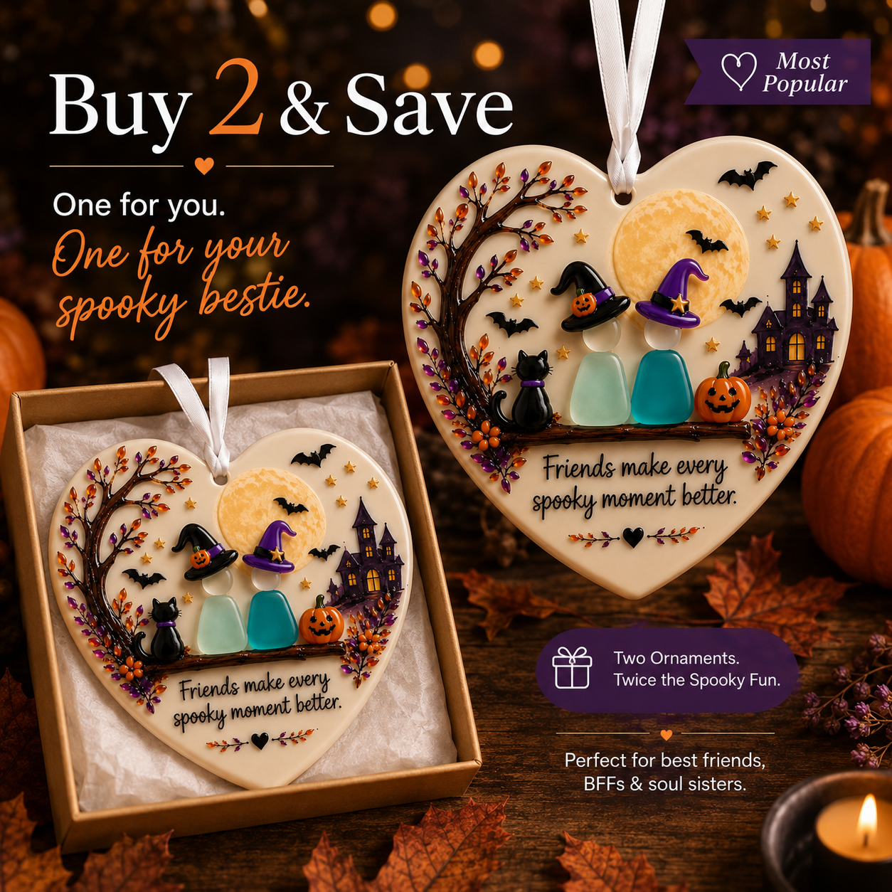 🎃Halloween Early Bird Special Sale 49% OFF-Halloween Friendship Sea Glass Keepsake