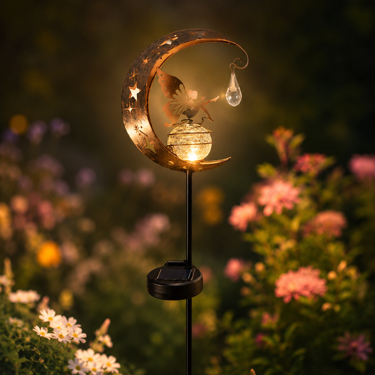 Early Bird Special Sale 49% OFF-🌙 Solar Crescent Moon Fairy Garden Stake Light