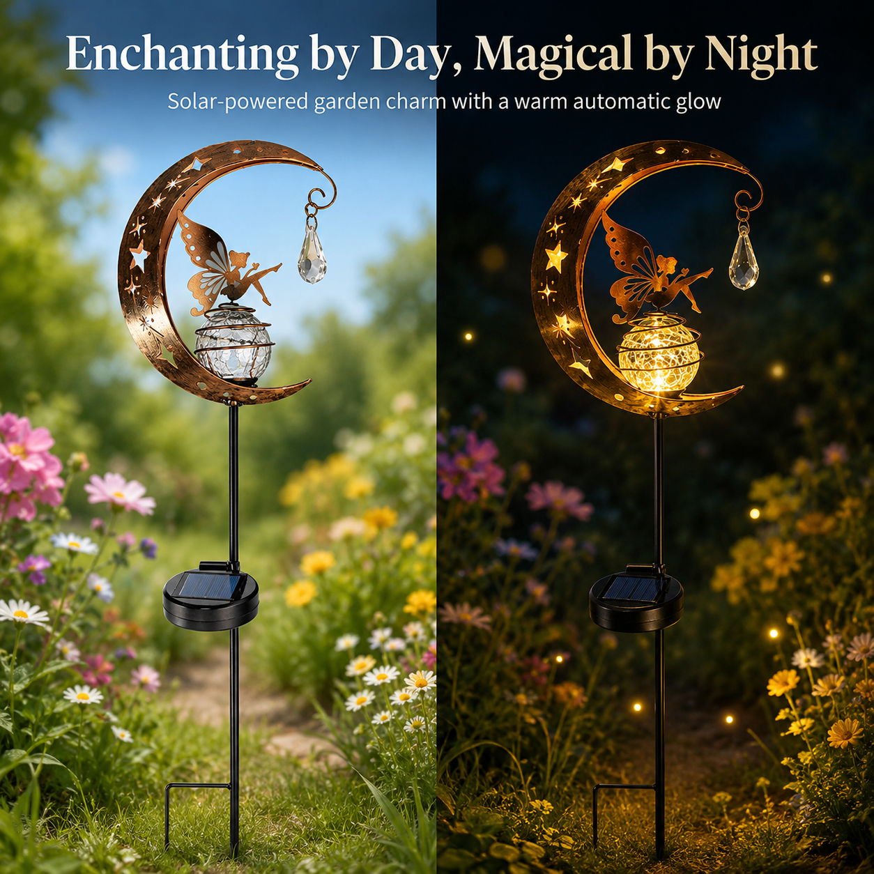 Early Bird Special Sale 49% OFF-🌙 Solar Crescent Moon Fairy Garden Stake Light