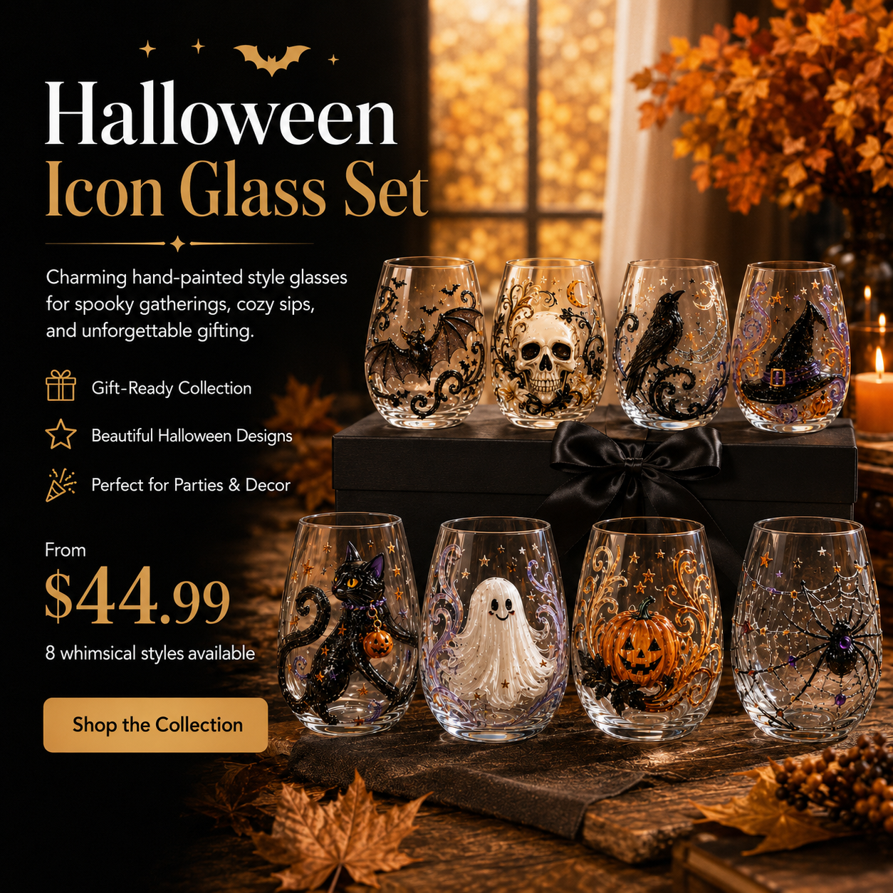🎃Halloween Early Bird Special Sale 49% OFF-🎃 Halloween Icon Glass Collection