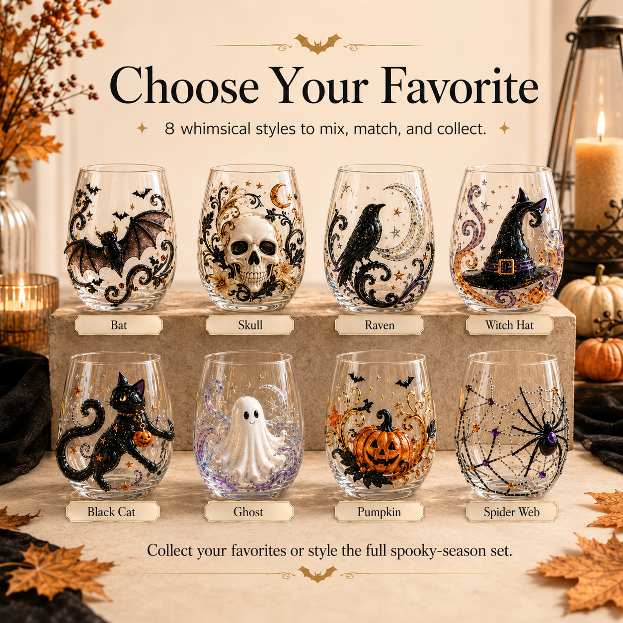🎃Halloween Early Bird Special Sale 49% OFF-🎃 Halloween Icon Glass Collection