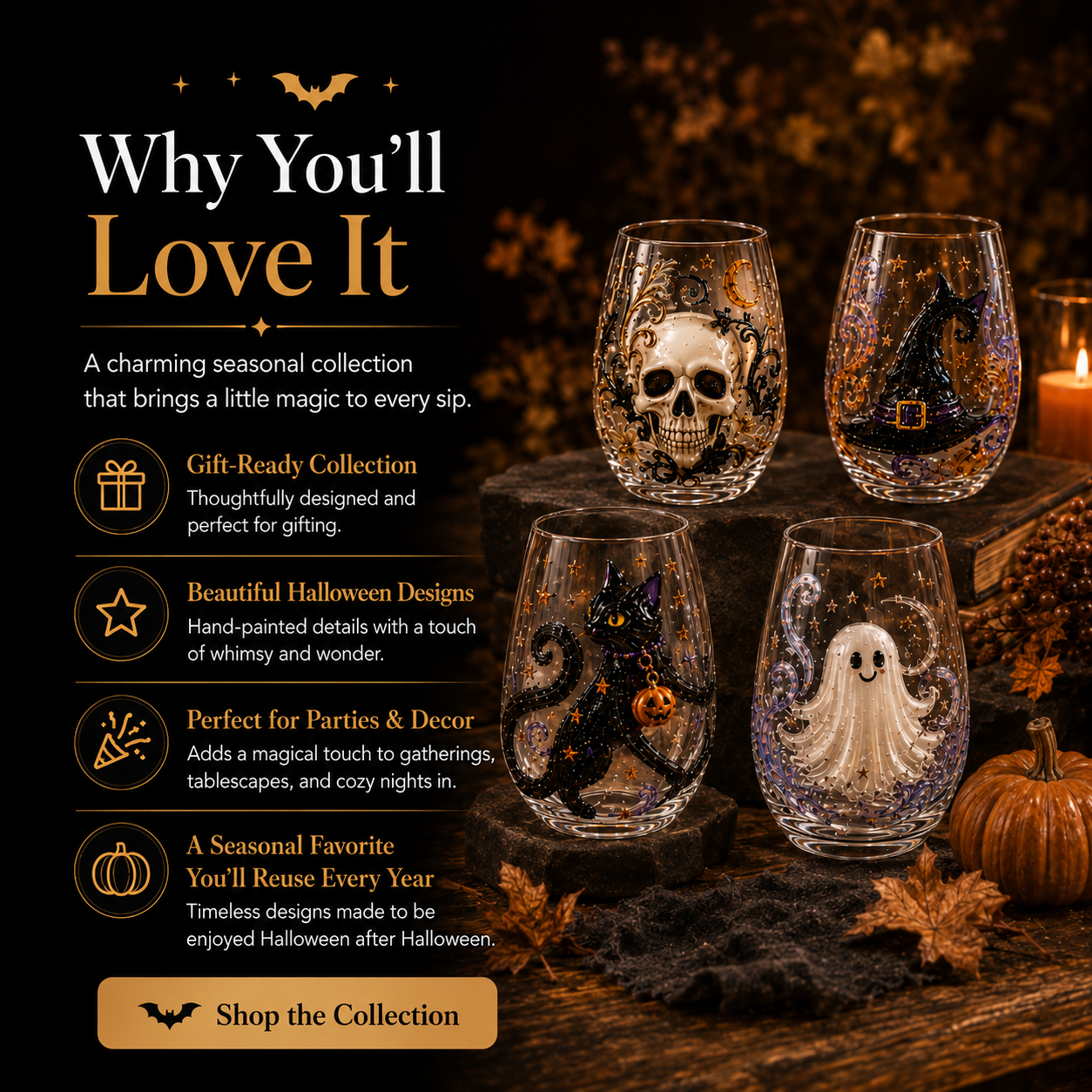 🎃Halloween Early Bird Special Sale 49% OFF-🎃 Halloween Icon Glass Collection