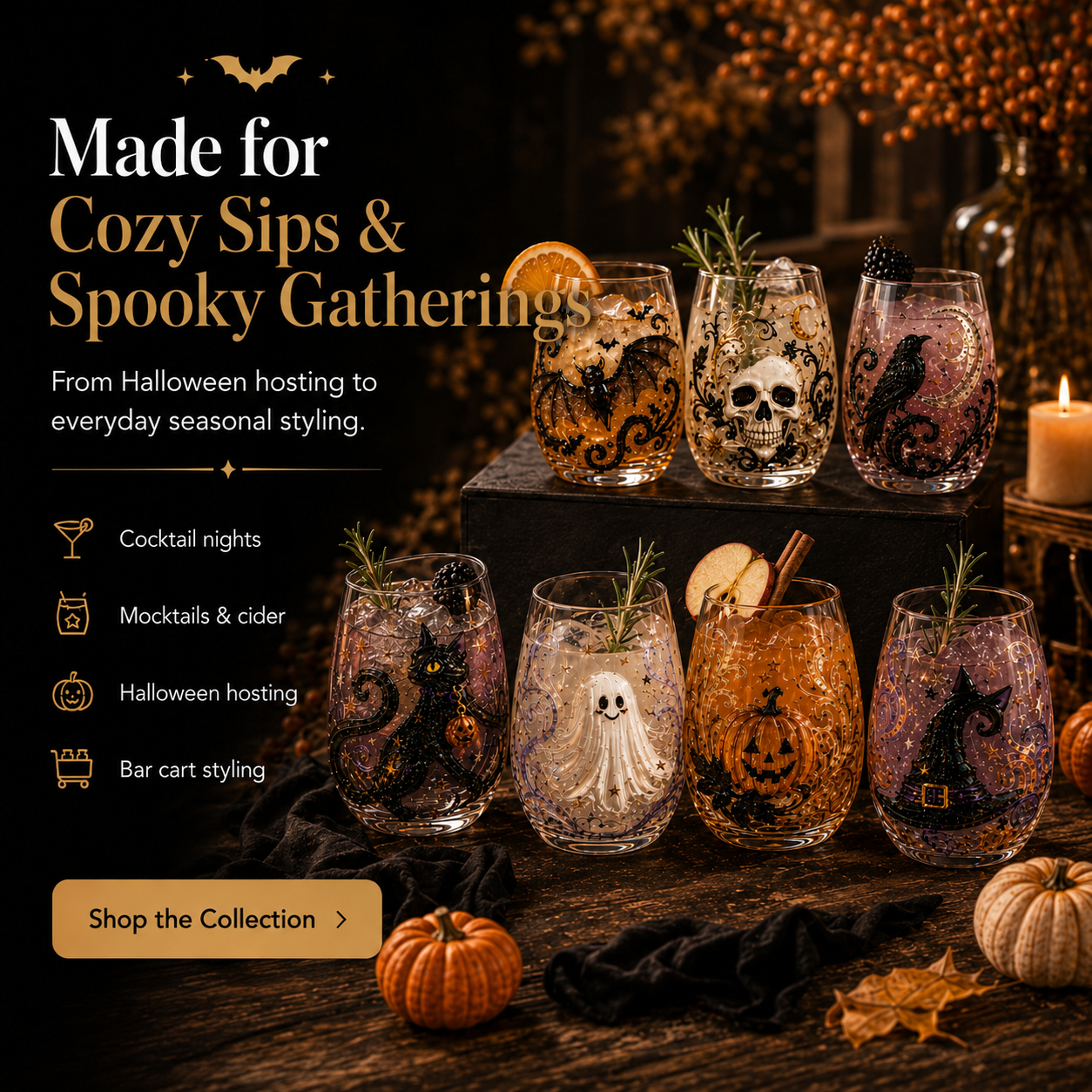 🎃Halloween Early Bird Special Sale 49% OFF-🎃 Halloween Icon Glass Collection