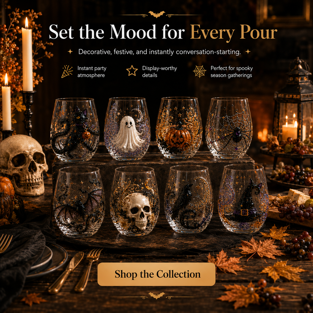 🎃Halloween Early Bird Special Sale 49% OFF-🎃 Halloween Icon Glass Collection