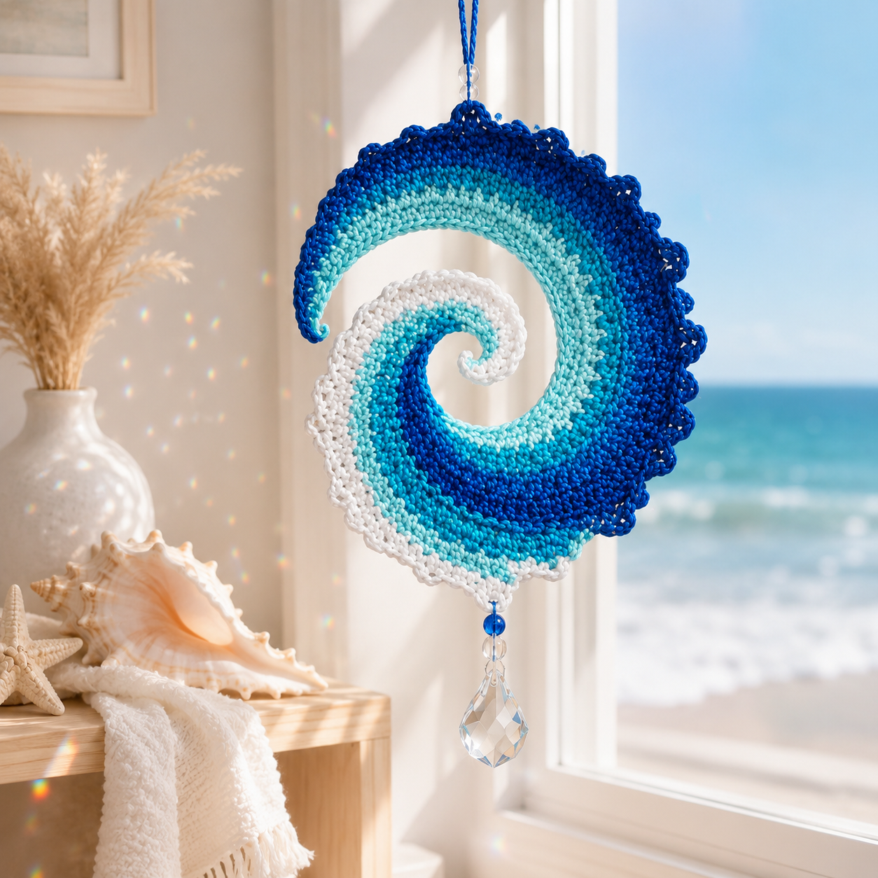 Ocean Wave Crochet Wind Spinner Diy Kit