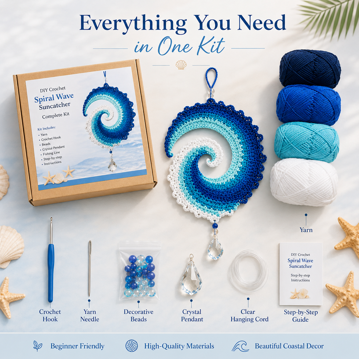 Ocean Wave Crochet Wind Spinner Diy Kit