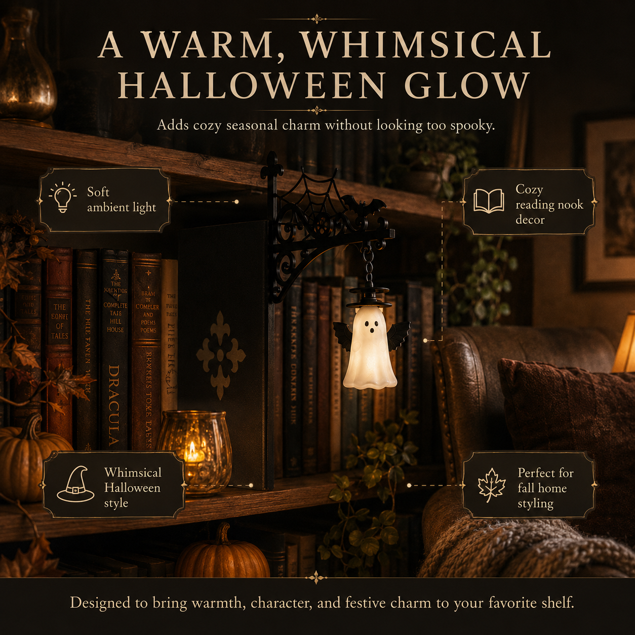 🎃Halloween Early Bird Special Sale 49% OFF-Halloween Library Shelf Lantern