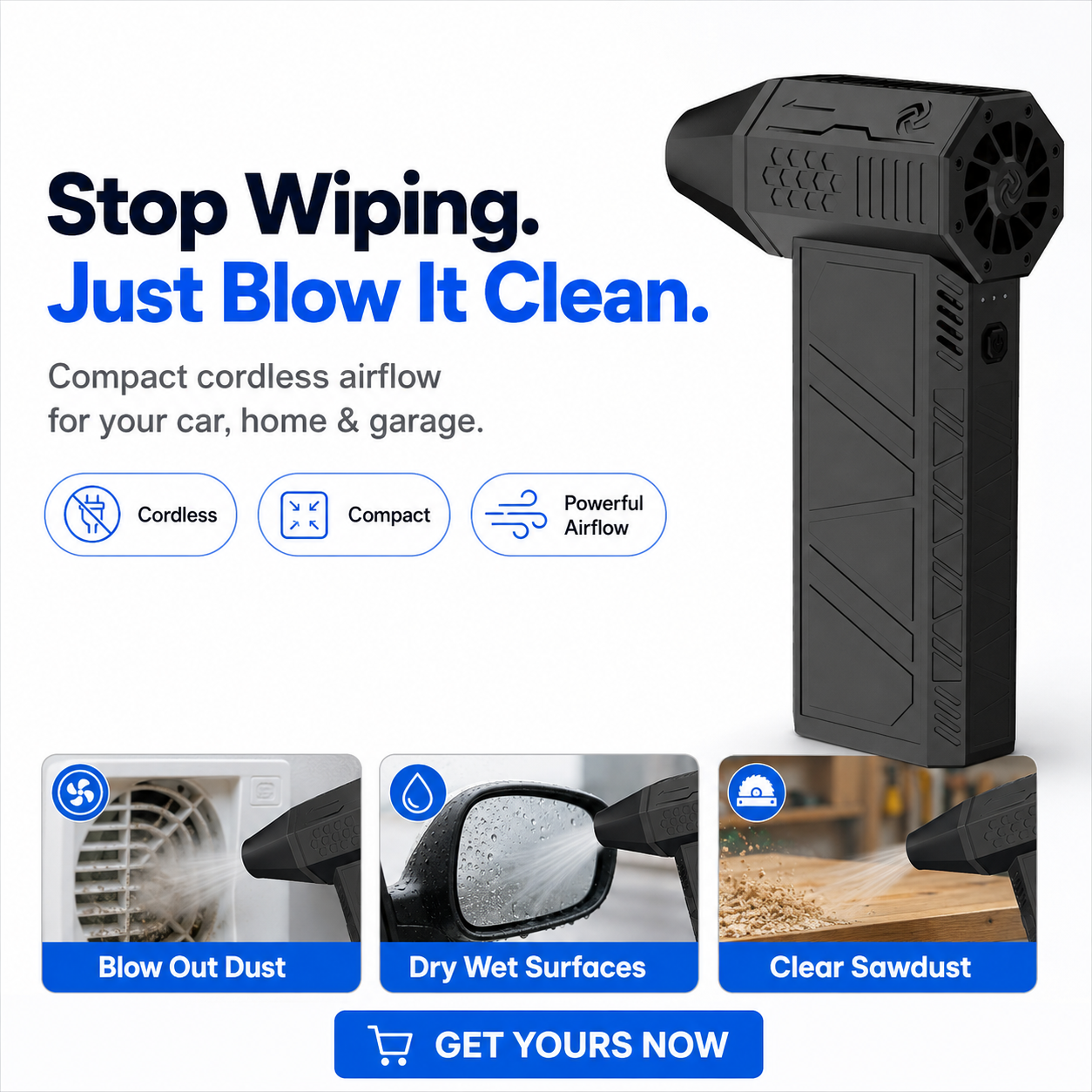 X6 Turbo Jet Blower – Cordless High-Power Air Duster for Car, Home & Garage