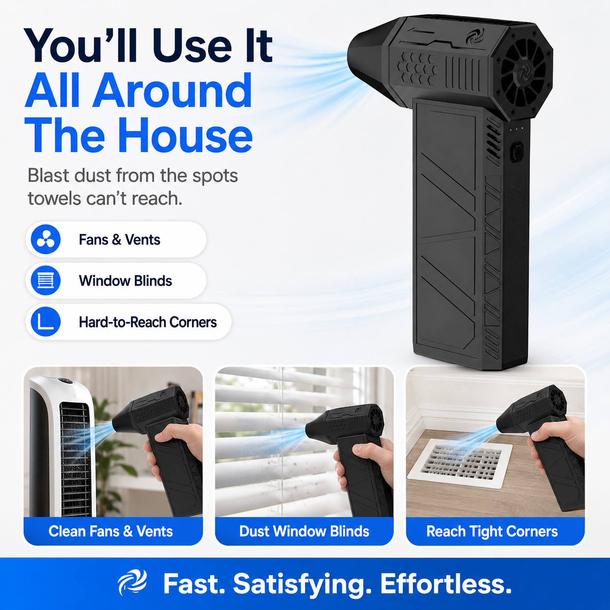X6 Turbo Jet Blower – Cordless High-Power Air Duster for Car, Home & Garage