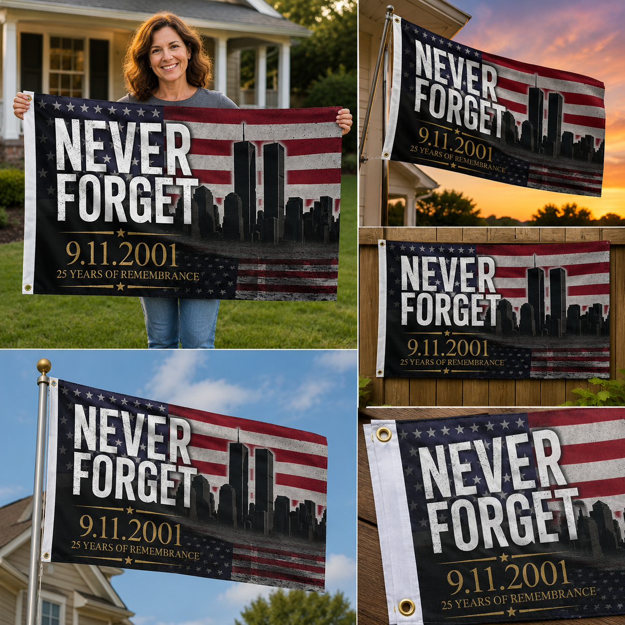 NEVER FORGET 9/11-25th Anniversary Memorial Flag