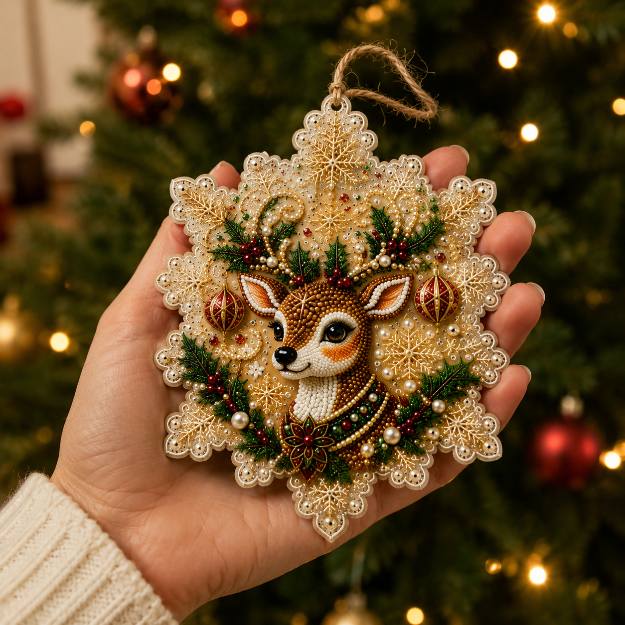6-Piece Christmas Diamond Painting Ornament Kit 🎄✨