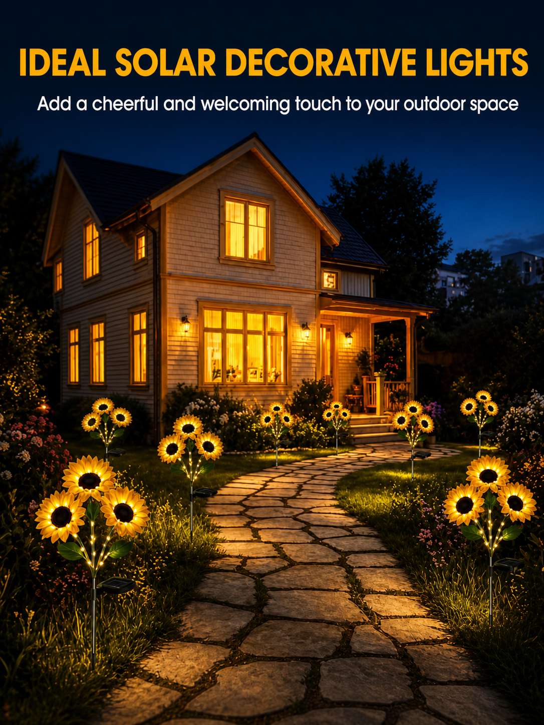 🌻 65K+ SOLD! 2026 UPGRADED Solar Sunflowers – Hyper-Realistic Petals, Stunning Shadow Projections & Dusk-to-Dawn Garden Mag