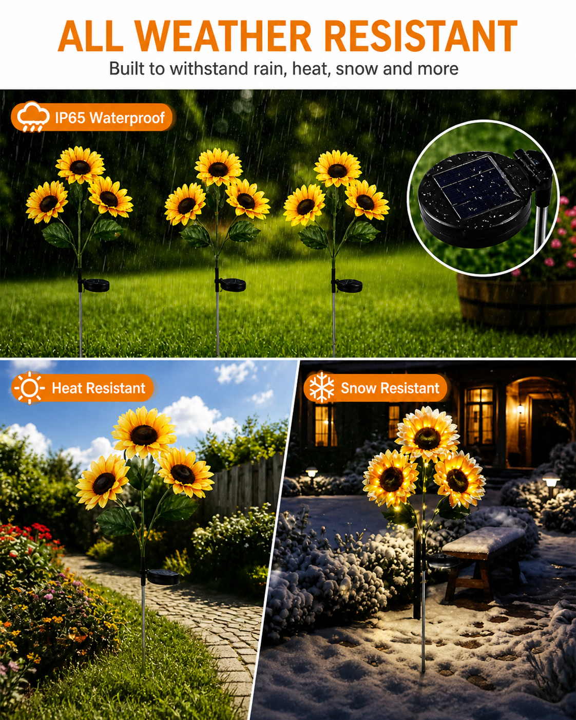 🌻 65K+ SOLD! 2026 UPGRADED Solar Sunflowers – Hyper-Realistic Petals, Stunning Shadow Projections & Dusk-to-Dawn Garden Mag