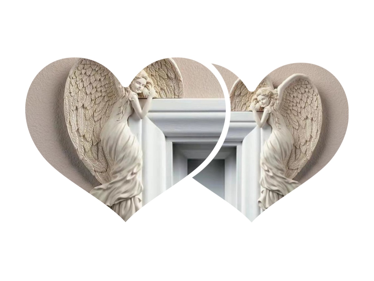 🔥Door Frame Angel Wing Sculpture Retro Wall Decoration Frame Angel🔥