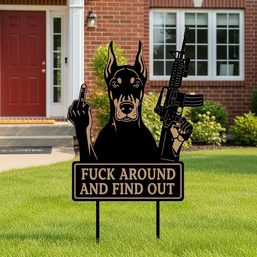 Funny Middle Finger Iron Dog Sentry - The Ultimate Guard Dog With Attitude! 🐾🖕