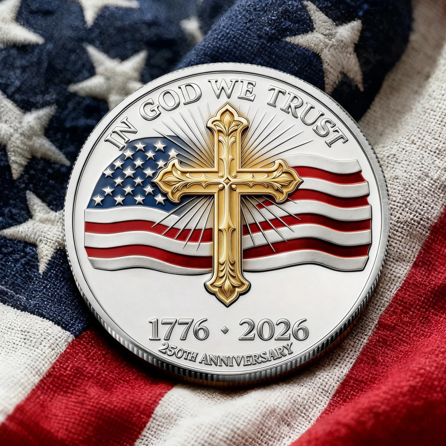 🎄New Year Sale 50% OFF🔥✨ THE 250TH ANNIVERSARY JESUS & FREEDOM COMMEMORATIVE COIN SILVER