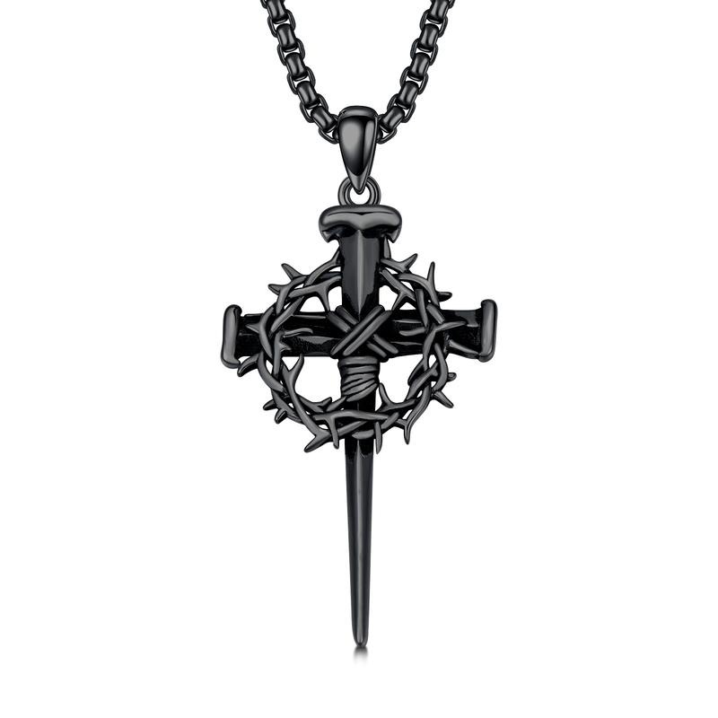 🔥Limited Edition-Nail Cross Crown of Thorns Necklace ( buy 2 free shipping)