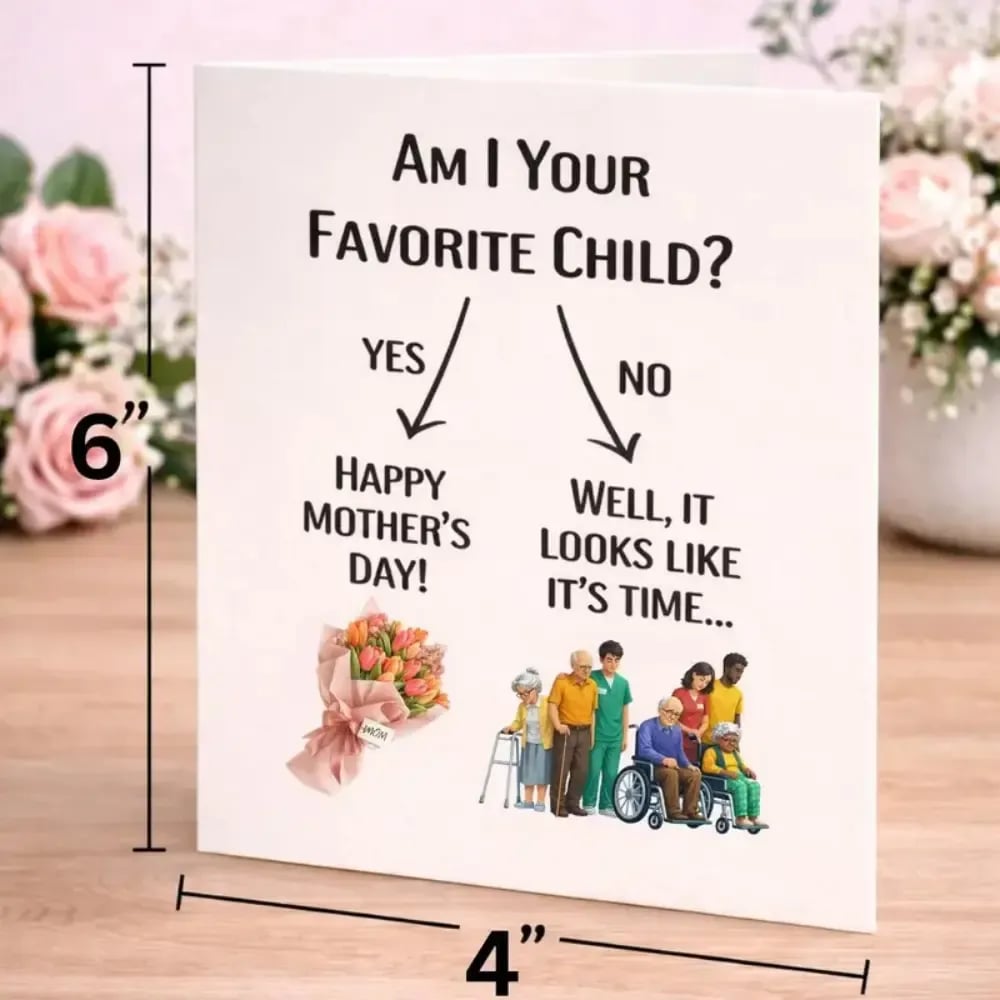 💐Mother's Day Sale❤️Funny Mother's Day Card with Blank Inside and Envelope