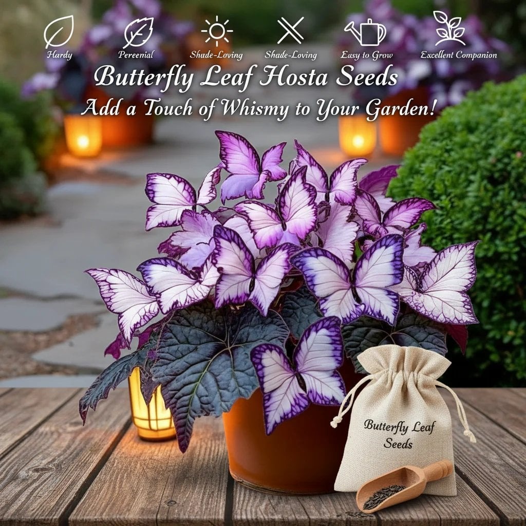 🔥Last Day: BUY 3 GET 1 FREE - 🍃🦋 Butterfly Leaf Hosta Seeds: Add a Touch of Whimsy to Your Garden!(🌿1 pack = 100 Seeds)