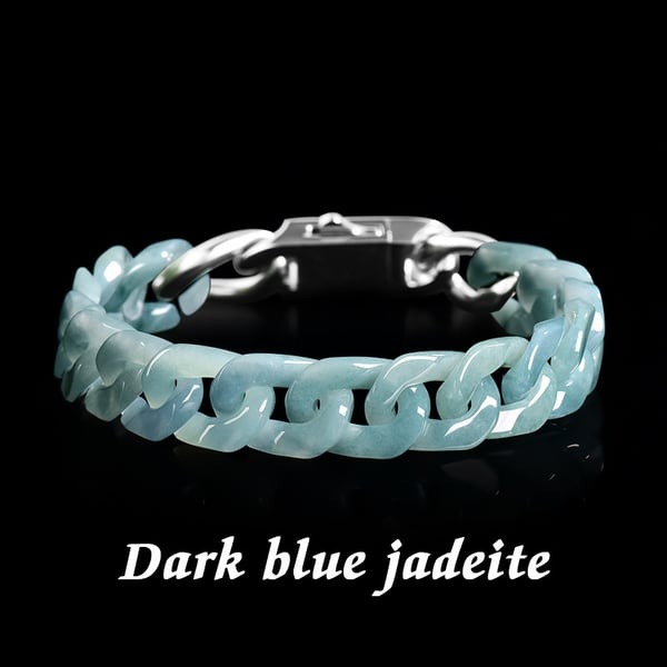 Cuban Chain Jade Bracelet – Natural A-Grade Jadeite for Men & Women