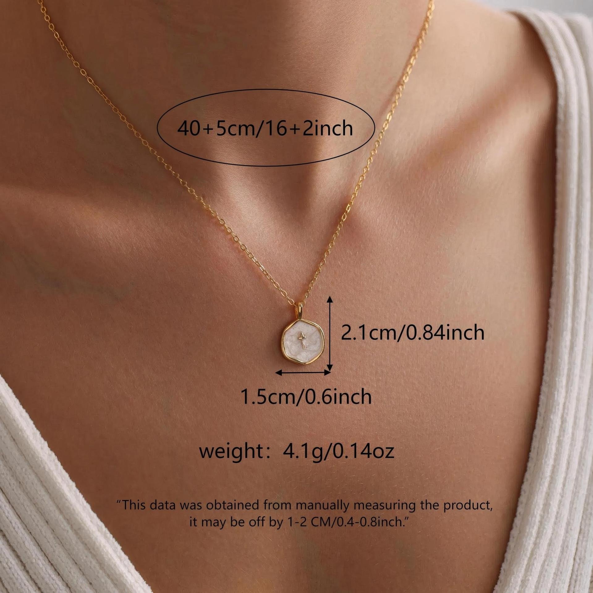 🔥LAST DAY 49% OFF🔥 14K Gold Plated Cross Necklace for Women - Dainty Simple 14k Gold Plated Cross Pendant with Cubic Zirconia Gem