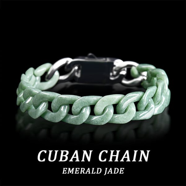 Cuban Chain Jade Bracelet – Natural A-Grade Jadeite for Men & Women