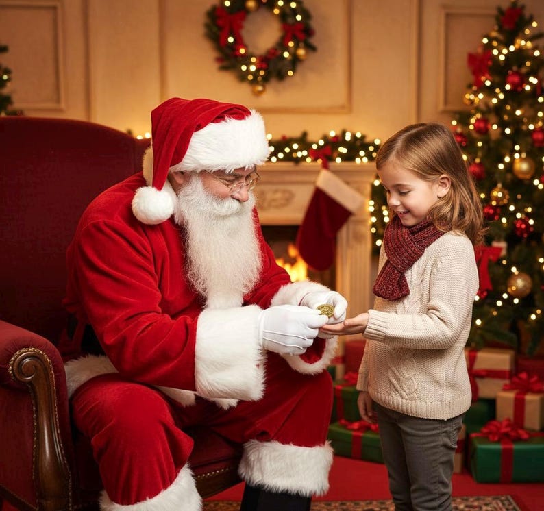 🎄Santa Gold Coin ‘THANK YOU For The Milk & Cookies’!🎅