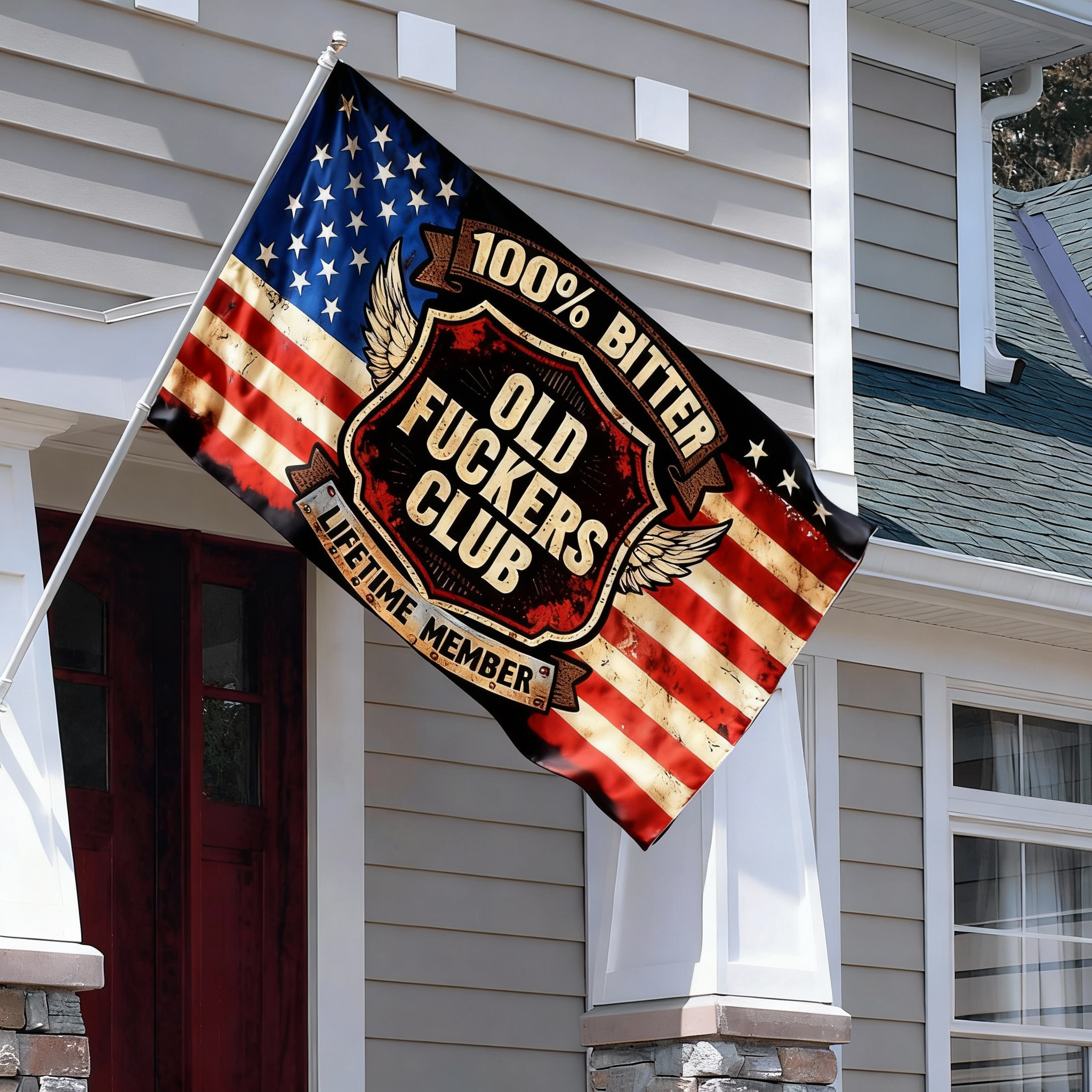 100% Bitter Old Fuckers Club: Claim Your Lifetime Member Flag