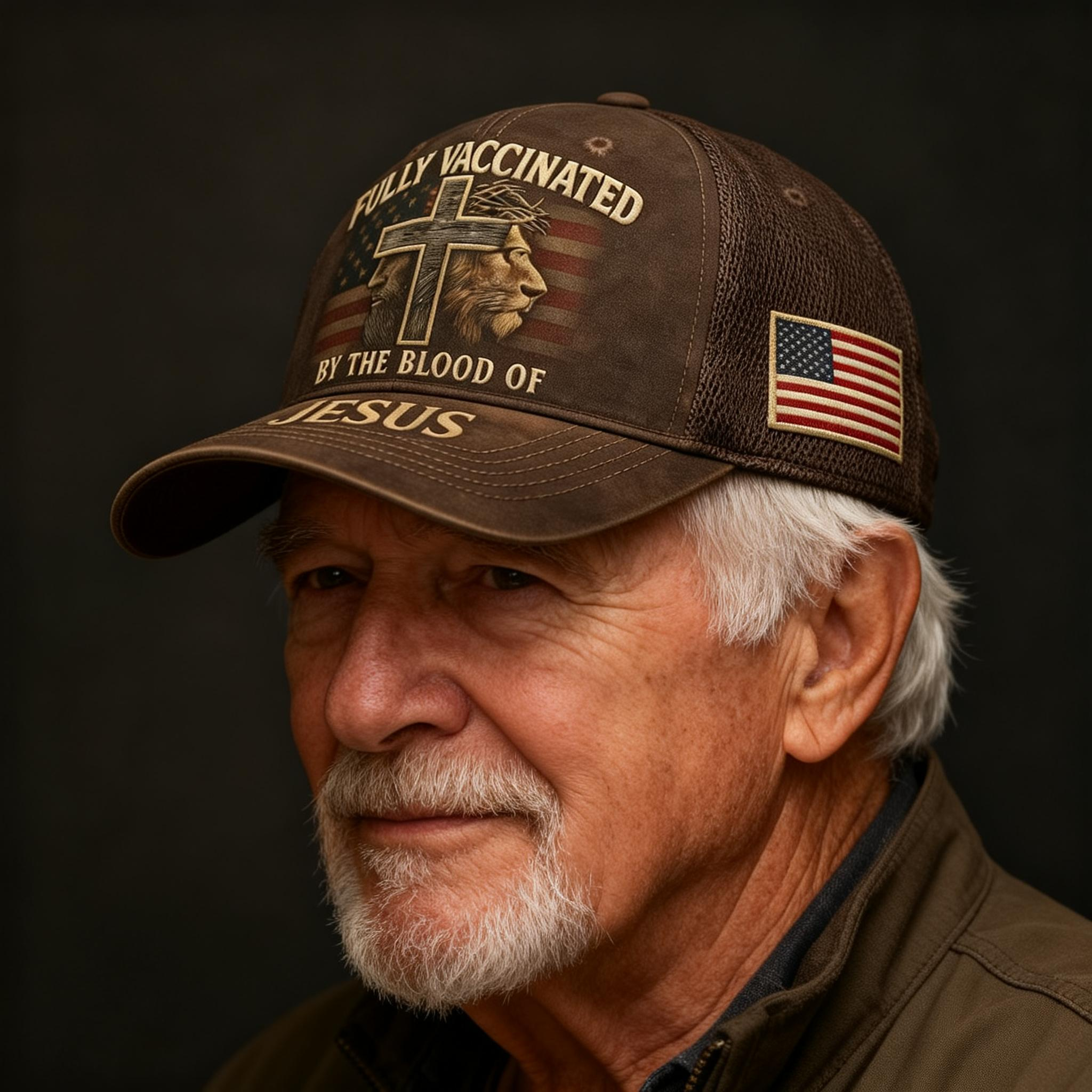 🎄New Year Sale 60% OFF🔥Fully Vaccinated by the Blood of Jesus – Faith Statement Cap