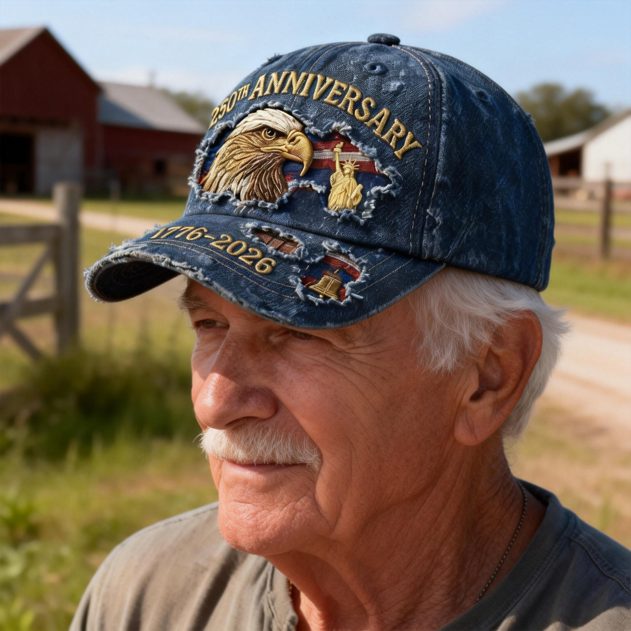 🎄New Year Sale 50% OFF🔥⭐ 250th Anniversary Patriotic Denim Cap