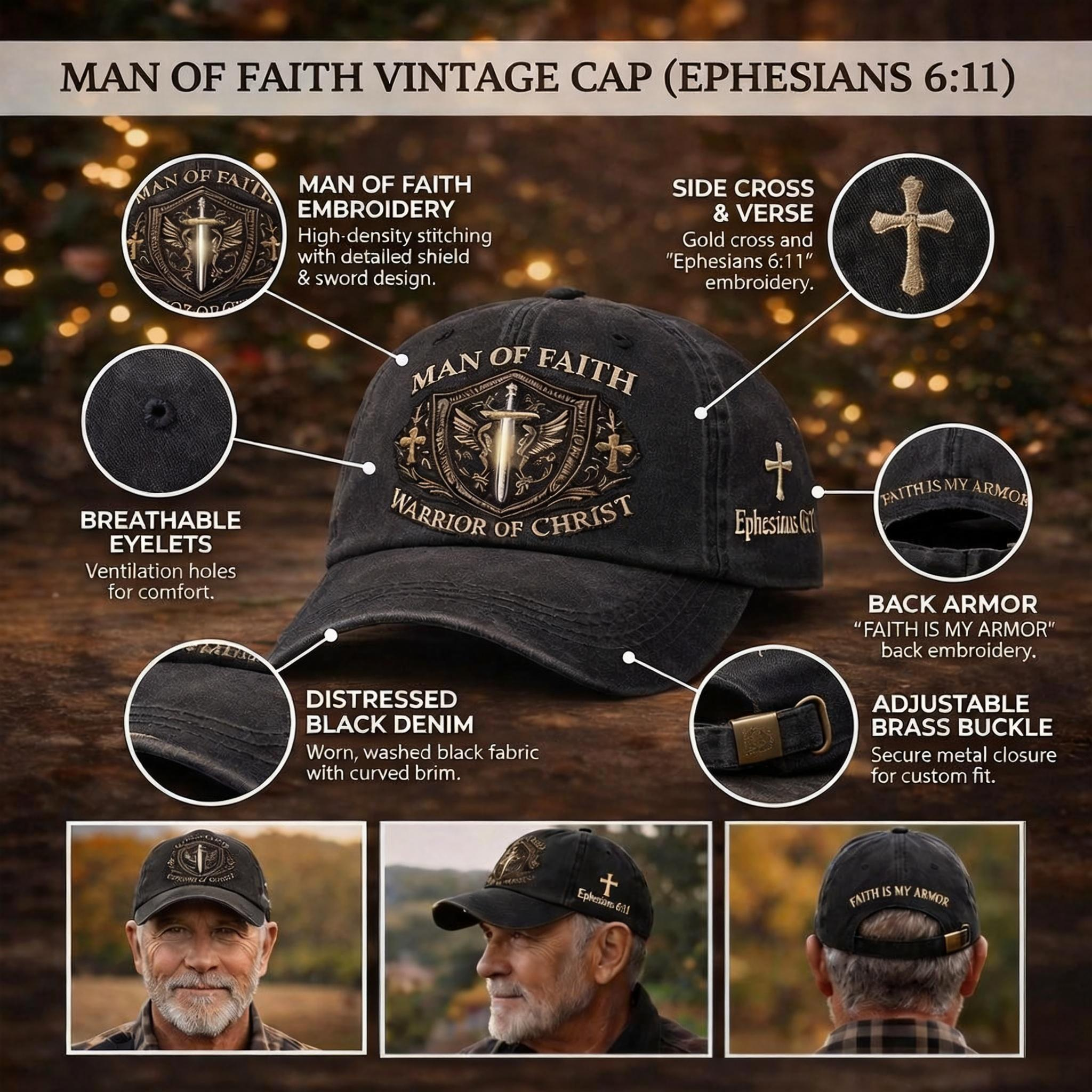 🏆New Year 60% OFF-MAN OF FAITH™ VINTAGE CAP