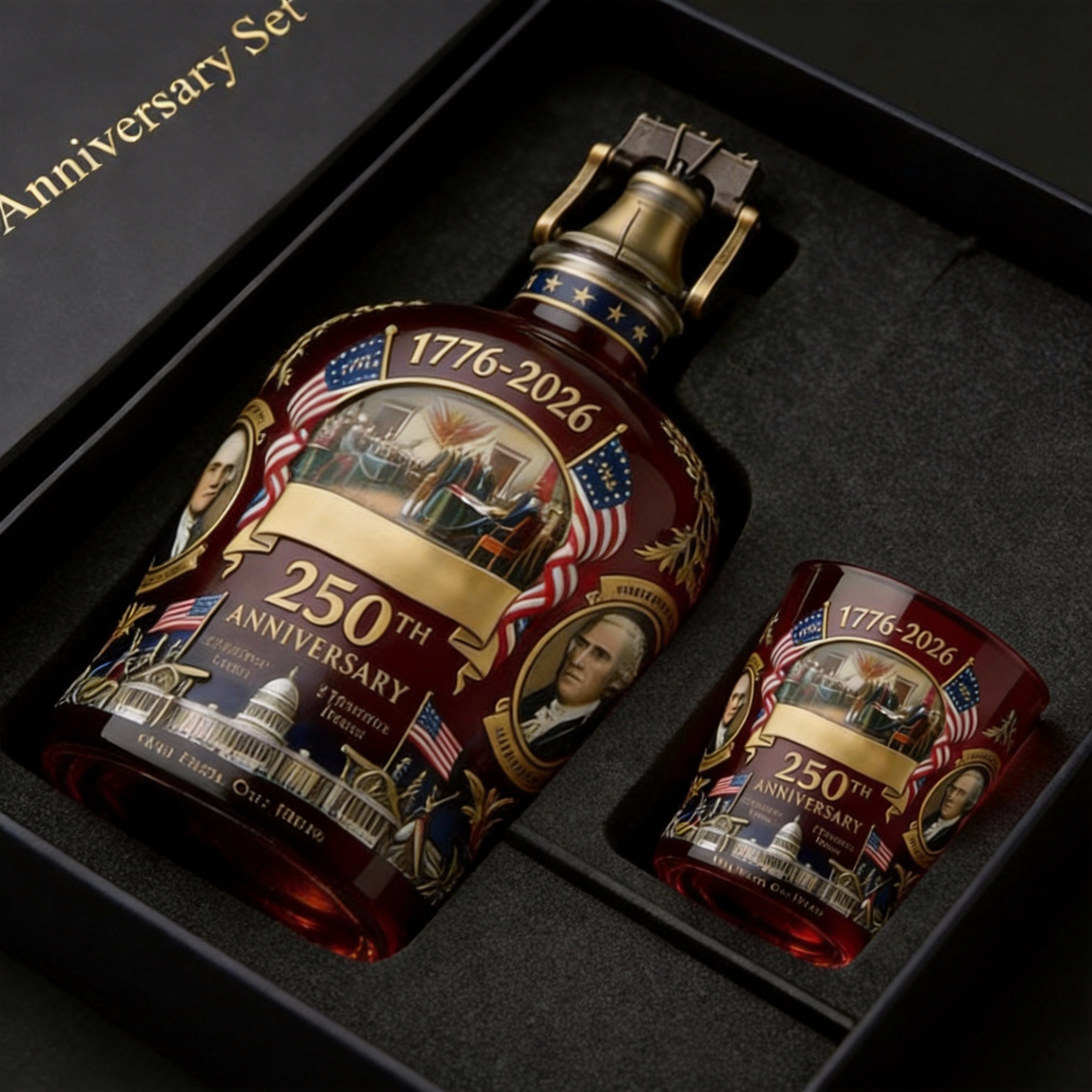 🎊New Year 60% OFF-U.S. 250th Anniversary Commemorative Whiskey Bottle & Cup Set