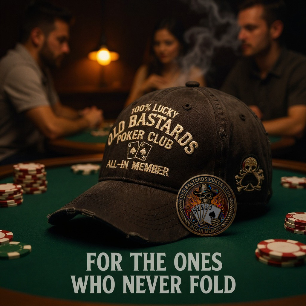 ⚡ Black Friday 24H Flash Sale-🧢 OLD BASTARDS POKER CLUB HAT-For the ones who never fold.