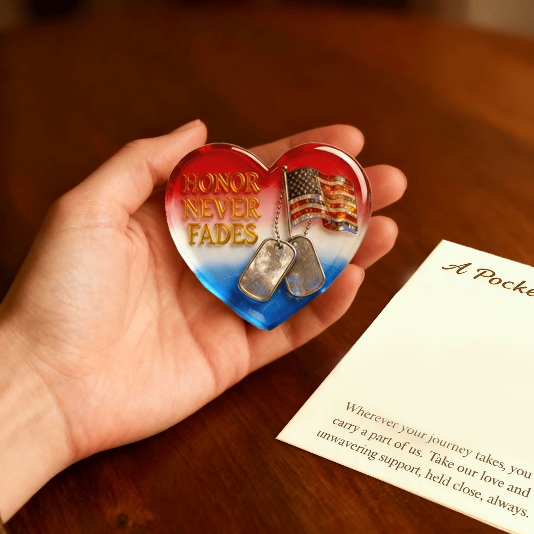 🌲Christmas & Veterans Day Gift-A Pocket Hug – “HONOR NEVER FADES” 