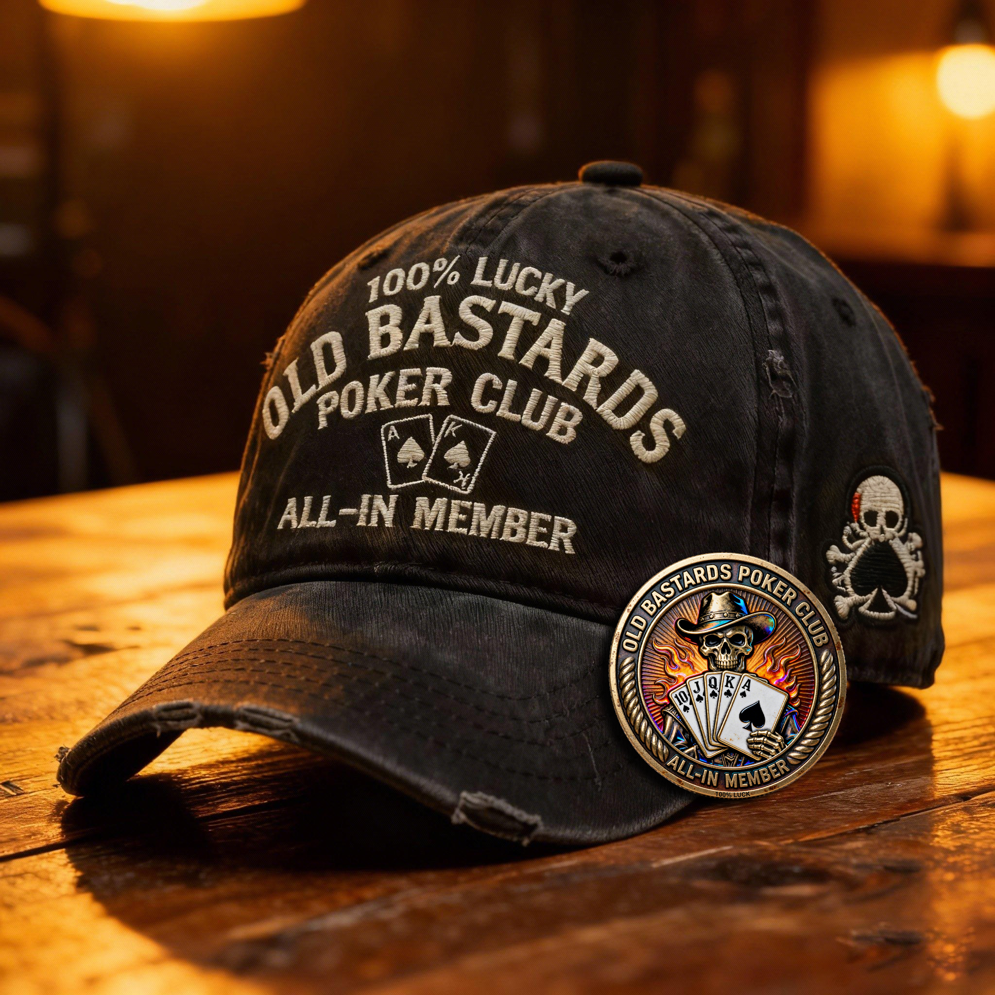 ⚡ Black Friday 24H Flash Sale-🧢 OLD BASTARDS POKER CLUB HAT-For the ones who never fold.
