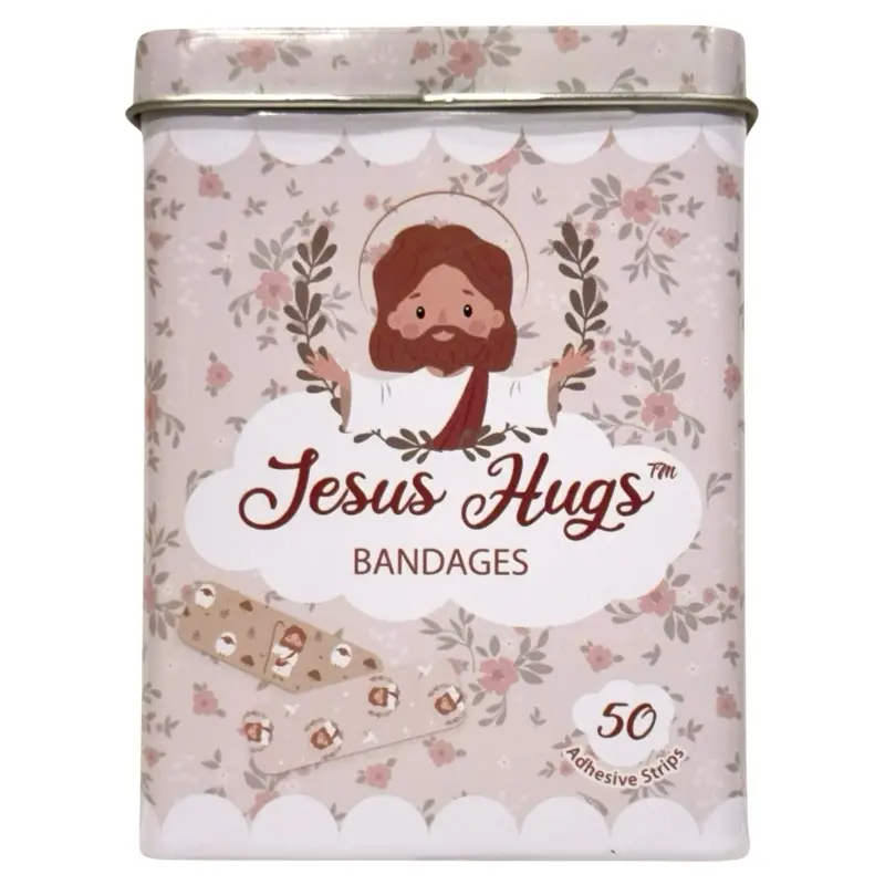 Jesus Hugs Bandages - 50 Sterile Adhesive Strips with 5 Designs