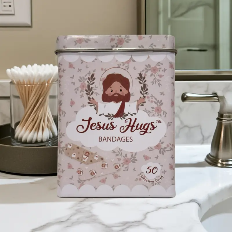 Jesus Hugs Bandages - 50 Sterile Adhesive Strips with 5 Designs