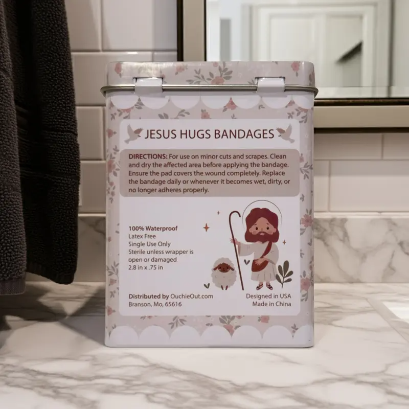 Jesus Hugs Bandages - 50 Sterile Adhesive Strips with 5 Designs