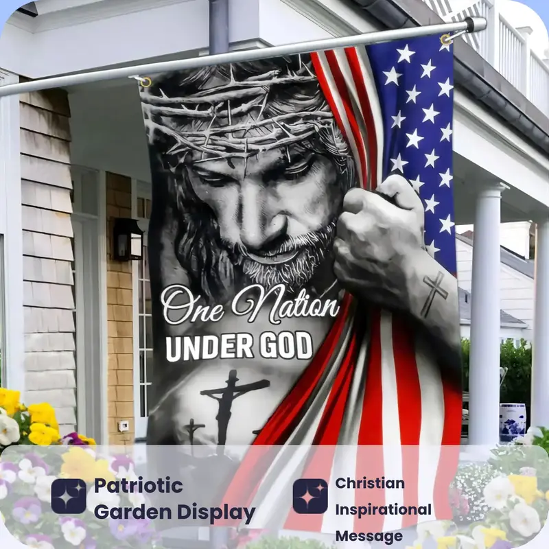 American Flag - One Nation Under God Jesus Flag – Outdoor Decor