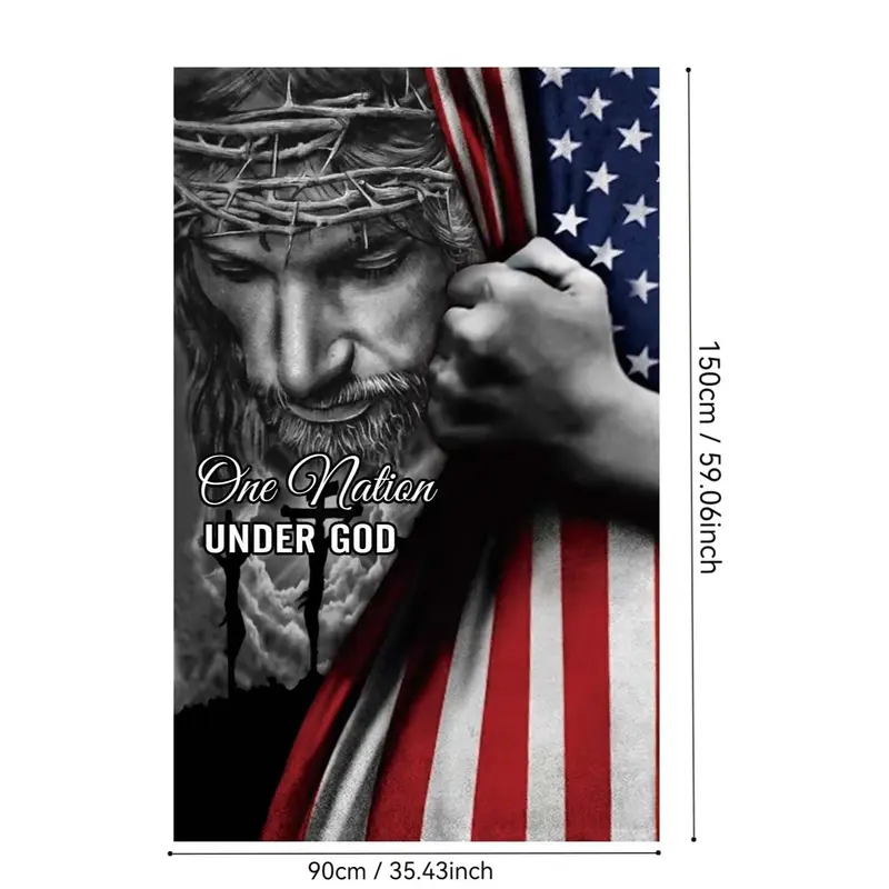 American Flag - One Nation Under God Jesus Flag – Outdoor Decor