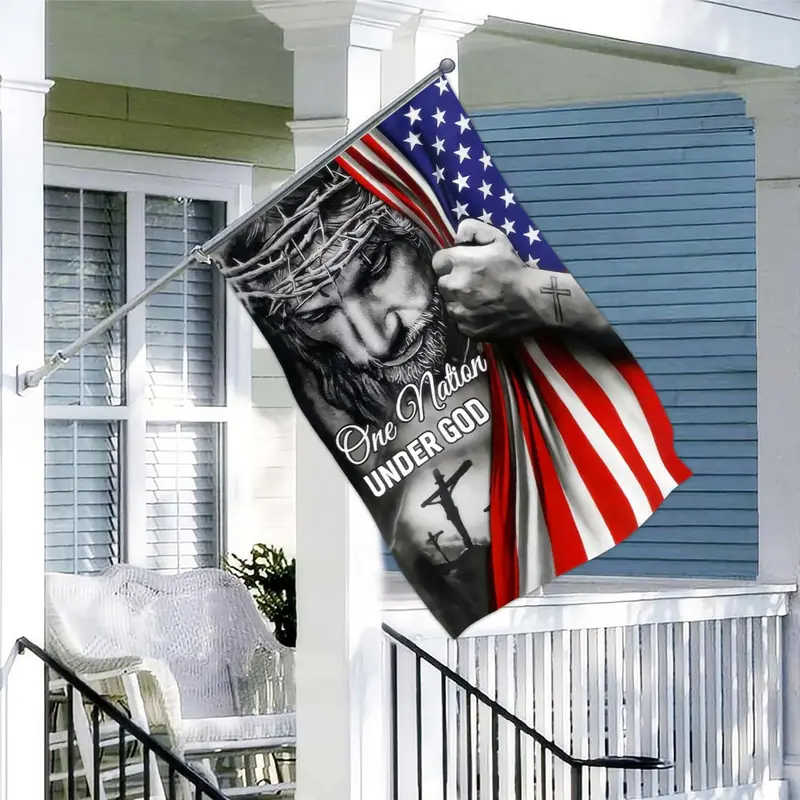 American Flag - One Nation Under God Jesus Flag – Outdoor Decor