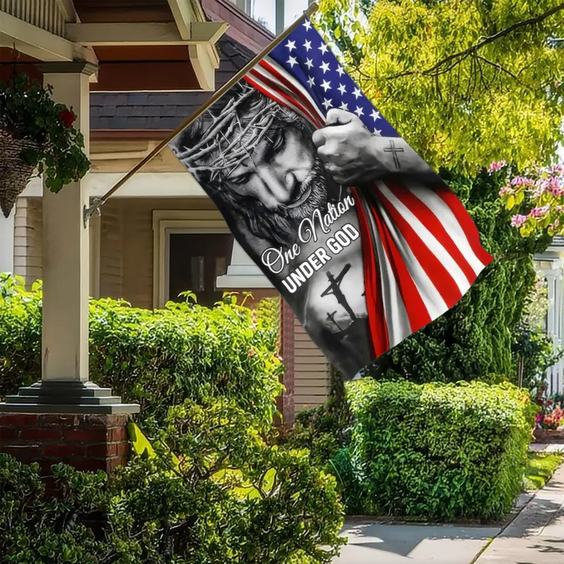 American Flag - One Nation Under God Jesus Flag – Outdoor Decor